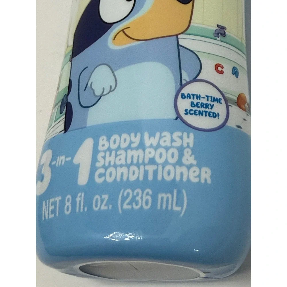 Bluey 3-in-1 Body Wash Shampoo & Conditioner Bath-Time Berry‎ Scent 8 fl oz